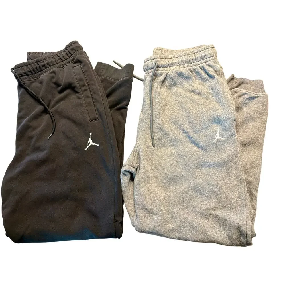 Jordan Fleece Jogger Sweatpants Bundle 2 Men's L black gray